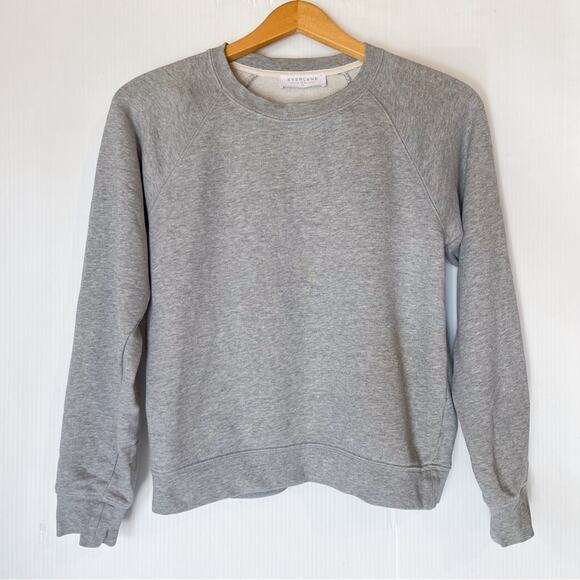 Everlane | Heather Gray Essential Crewneck Sweatshirt Long sleeve Cotton - Picture 2 of 6